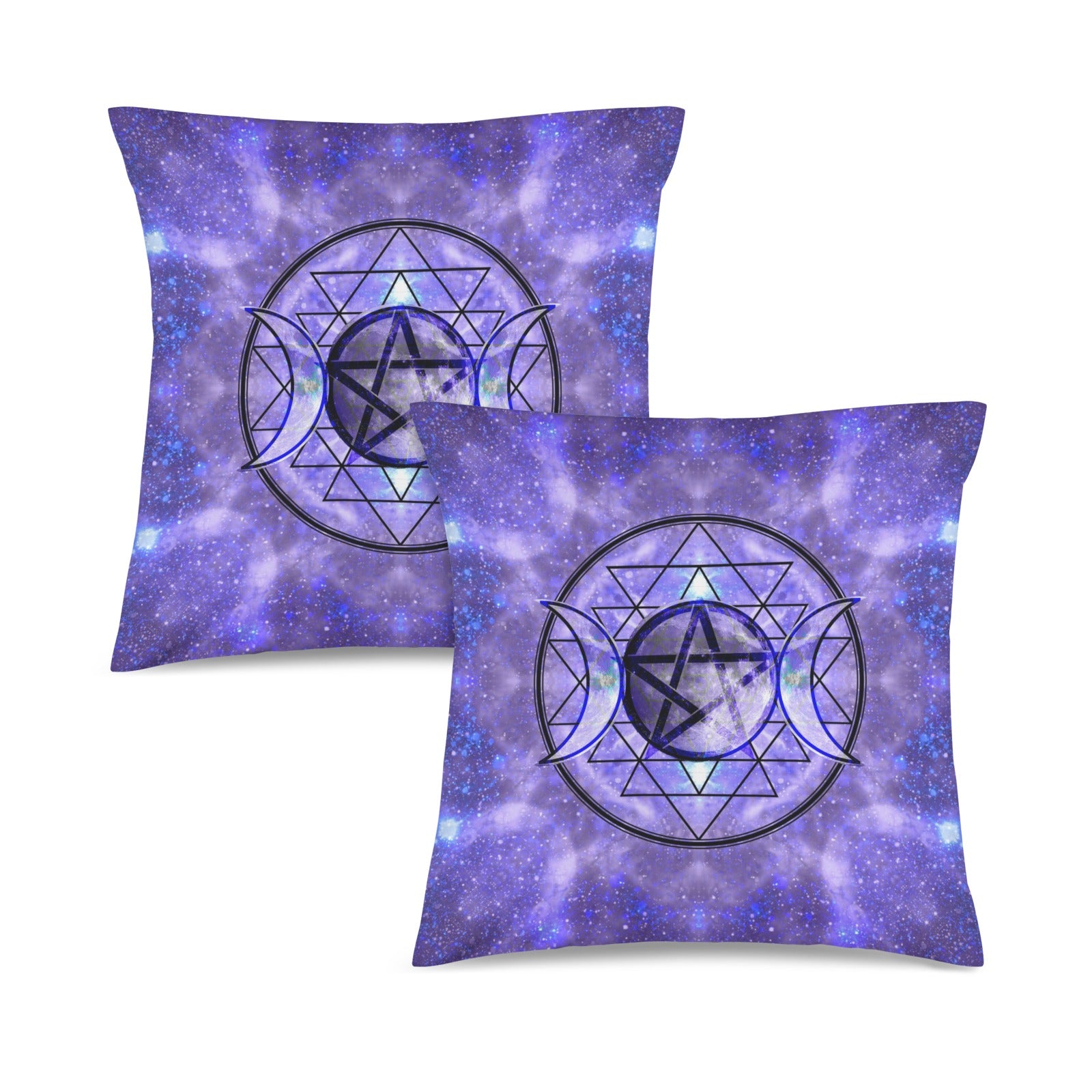 Katerina's Triple Goddess Magical Desires Custom Pillow Cases 18" x 18" (2-Pack) | Ships from USA