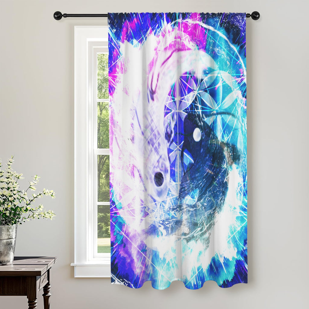 Creation's Koi Meditations Window Curtain 52" x 63" ( 1 Piece ) | Ships from USA