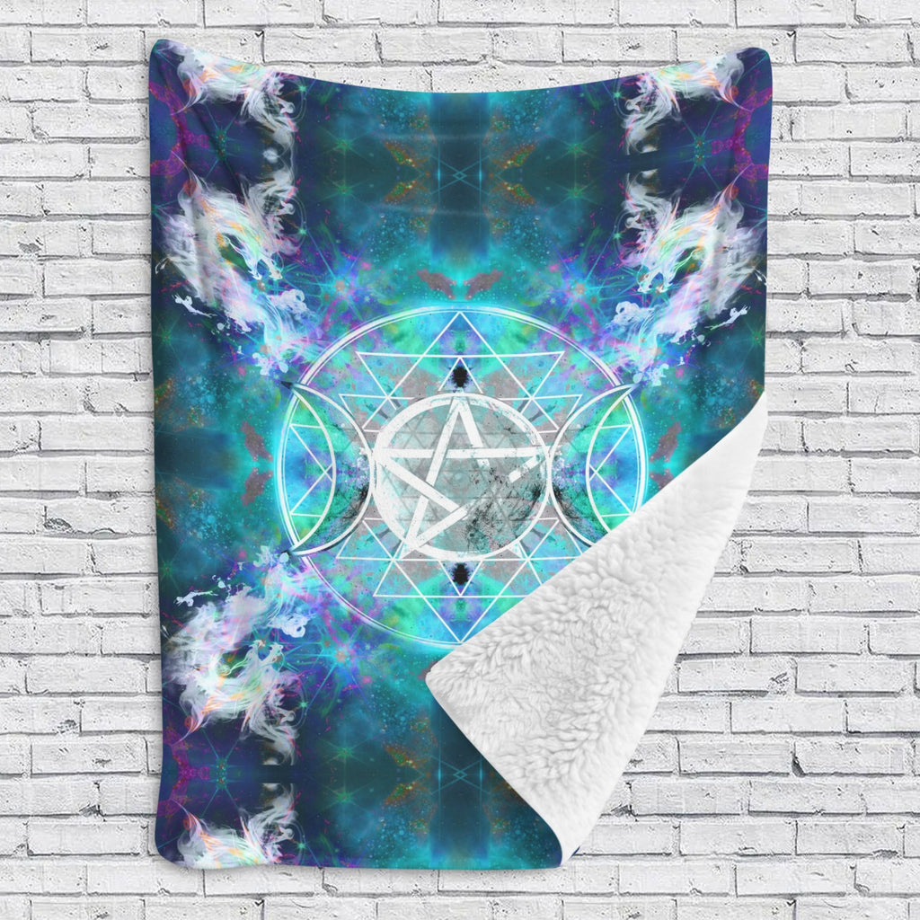 Katerina's Now & Forever Triple Goddess Meditations Sherpa Fleece Blanket 60" x 80" | Ships from USA