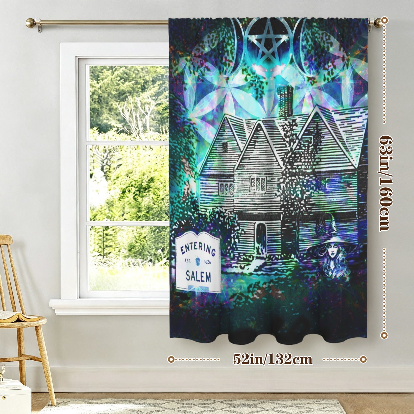 Katerina's Now & Forever Salem Witch Meditations Window Curtain 52" x 63" ( 1 Piece ) | Ships from USA