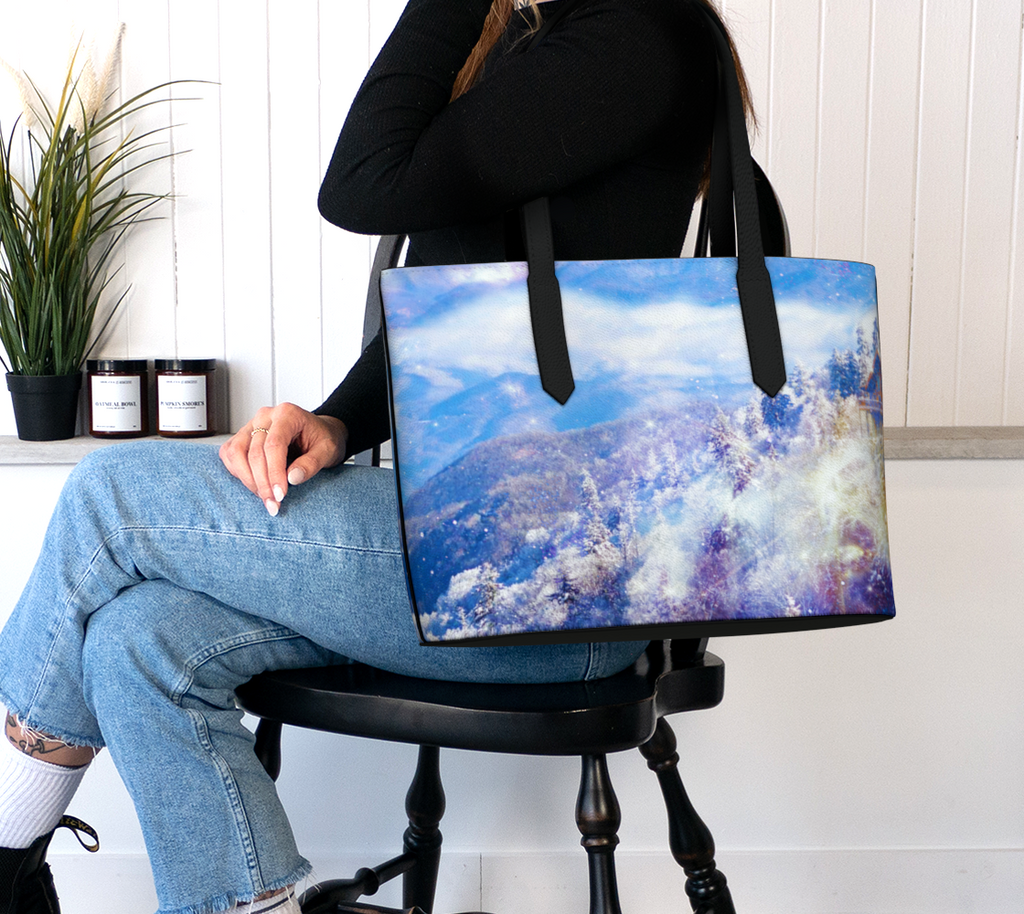 Katerina's Light a Way Smoky Mountain Dreams Vegan Leather Tote Bag