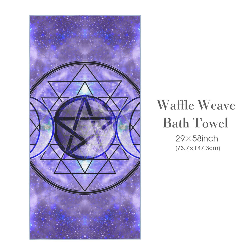 Katerina's Triple Goddess Magickal Desires Waffle Weave Bath Towel 29" x 58" | Ships from USA