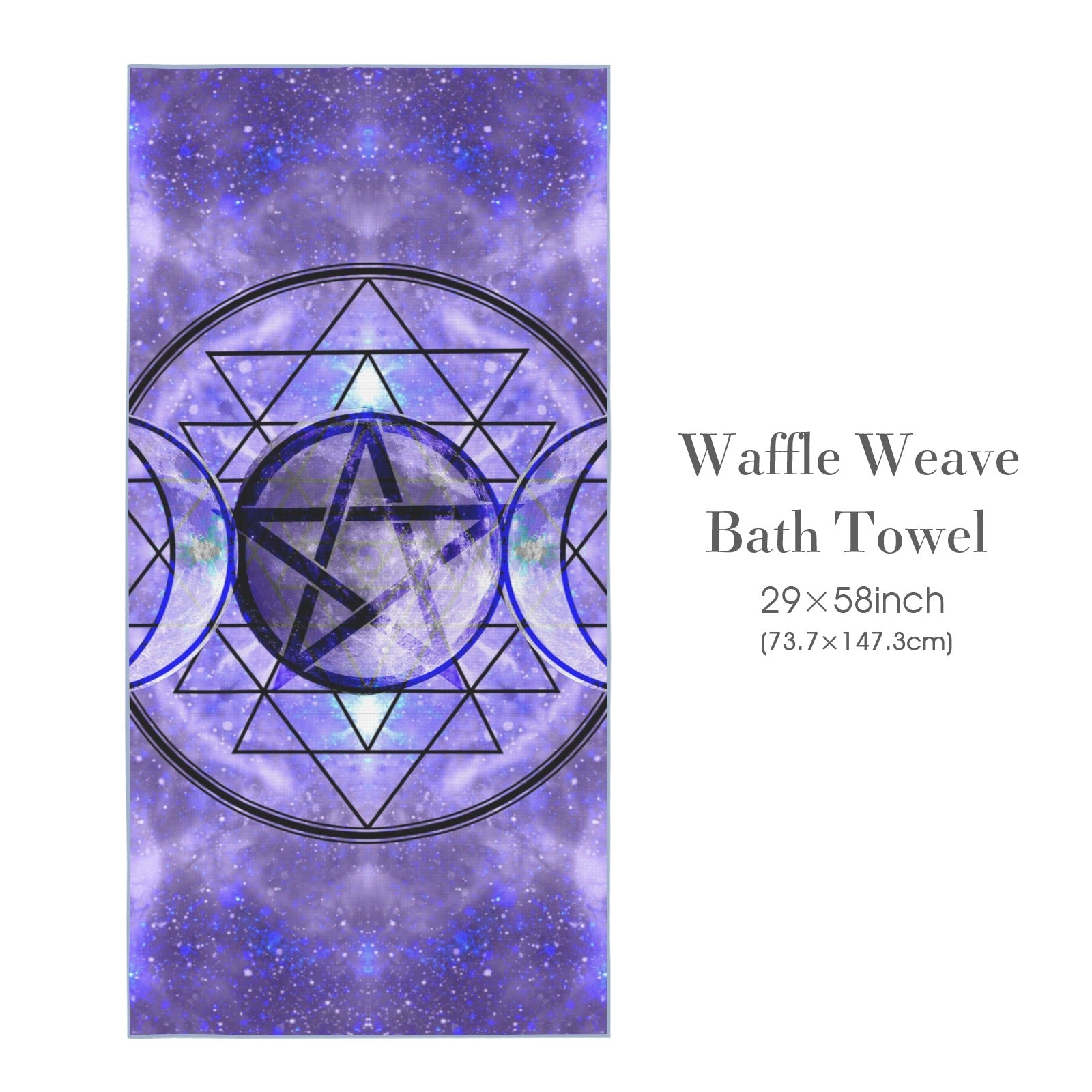 Katerina's Triple Goddess Magickal Desires Waffle Weave Bath Towel 29" x 58" | Ships from USA