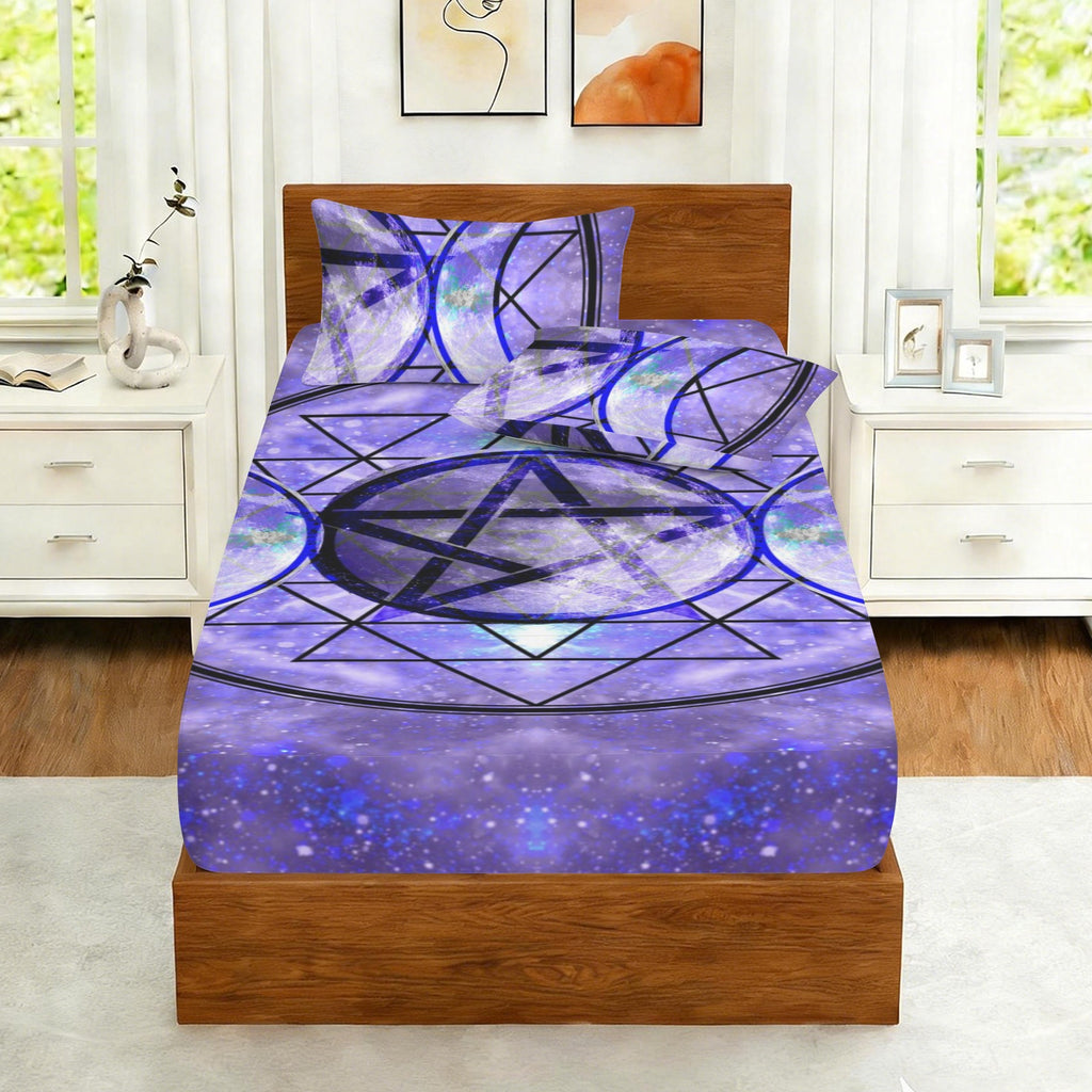 Katerina's Triple Goddess Magickal Desires Twin Bedding Set (Fitted Sheet + Pillowcases) | Ships from USA