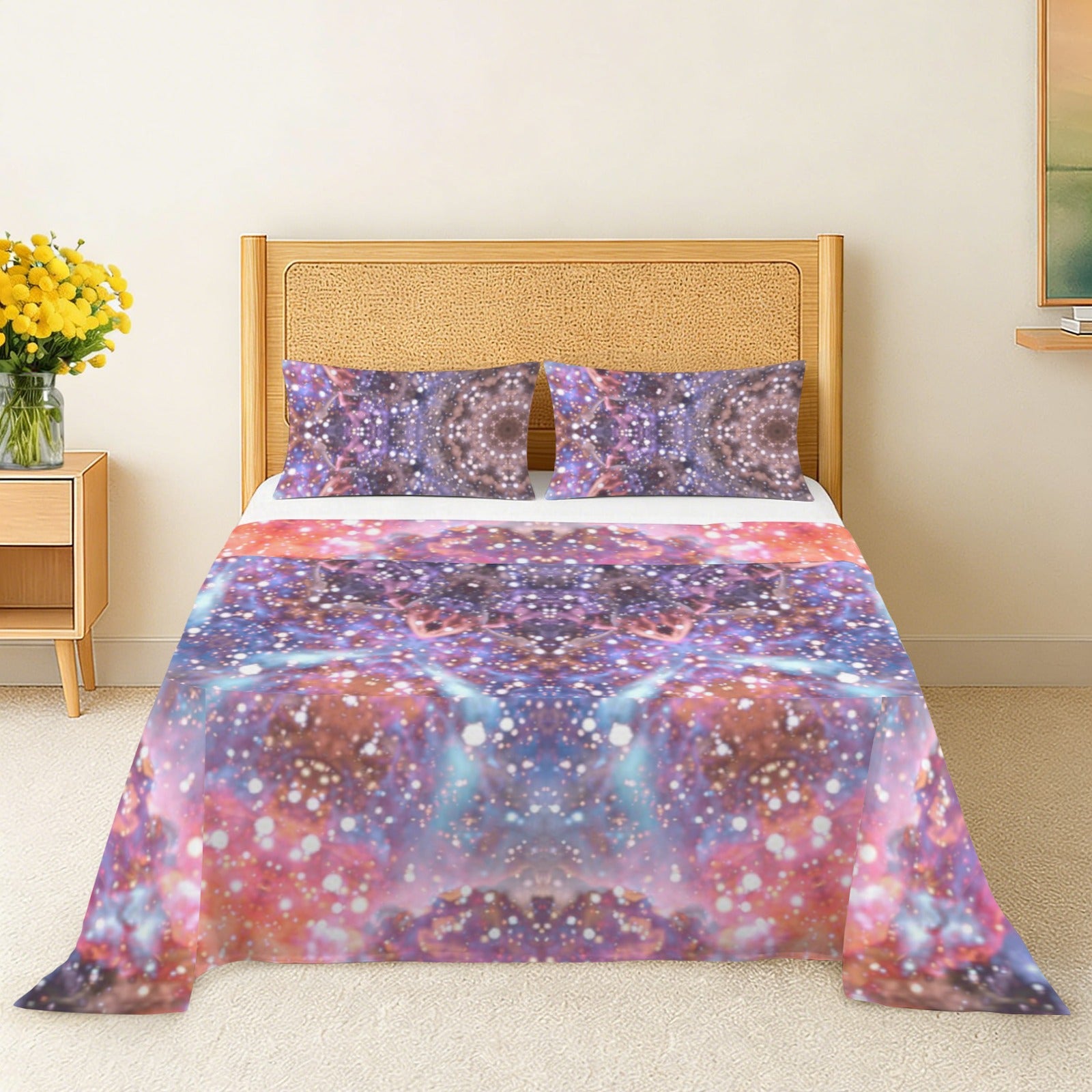 Katerina's Fiesta Desires 3-Piece Bedding Set (Bed Sheet + Pillowcases)  | Ships from USA