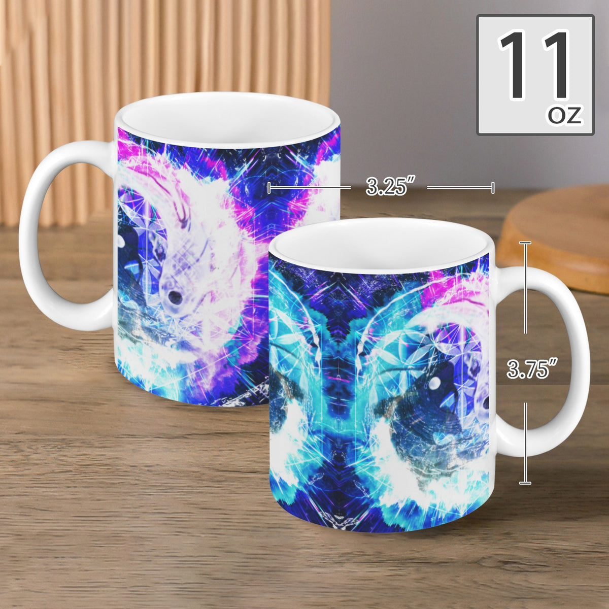 Creation's Koi Meditations Custom White Mug(11OZ)(Set of 2) | Ships from USA