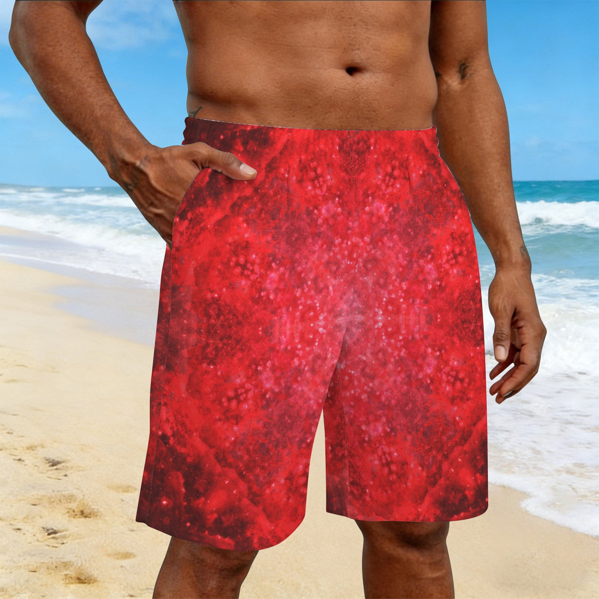 Katerina's as Alive as You Want Me Desires Men's All Over Print Beach Shorts (Sets 26) | Ships from USA
