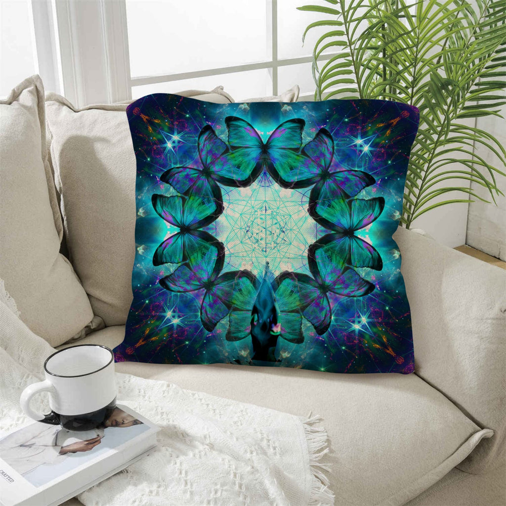 Katerina's Now & Forever Metamorphosis Meditations Linen Throw Pillow 18" x 18" ( 1 Piece ) | Ships from USA