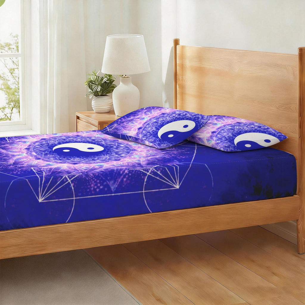 Katerina's Uncertainty in Time & Space Yin Yang Meditations Twin Bedding Set (Fitted Sheet + Pillowcases) | Ships from USA