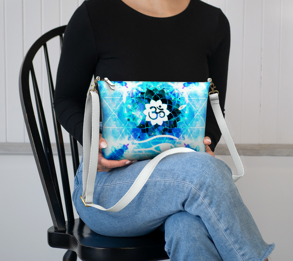 Amen Jin's Mandala of Dragon Fire Fairy Om Meditations Vegan Leather Crossbody PUrse