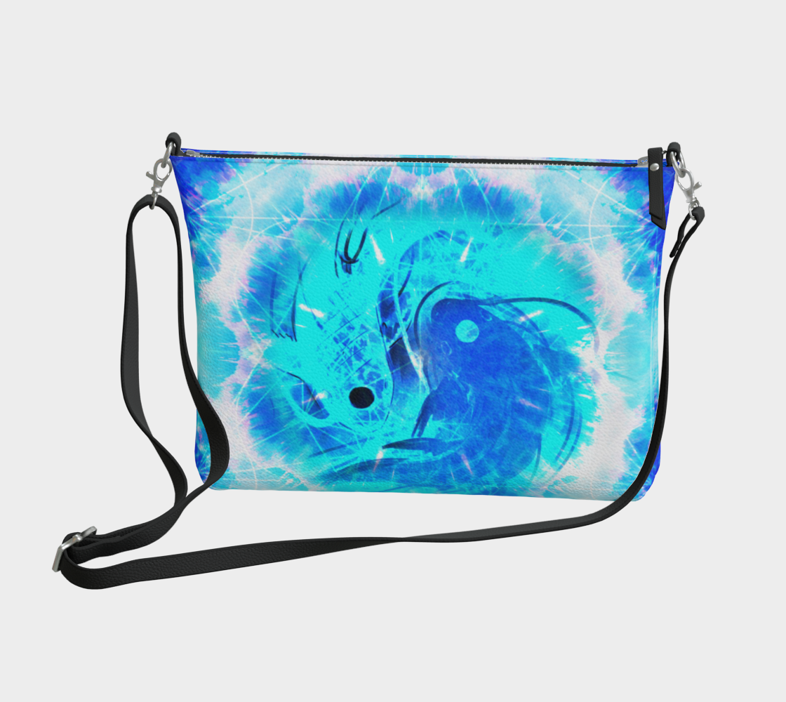 Amen Jin's Blue Sun Koi Meditations Vegan Leather Crossbody Purse