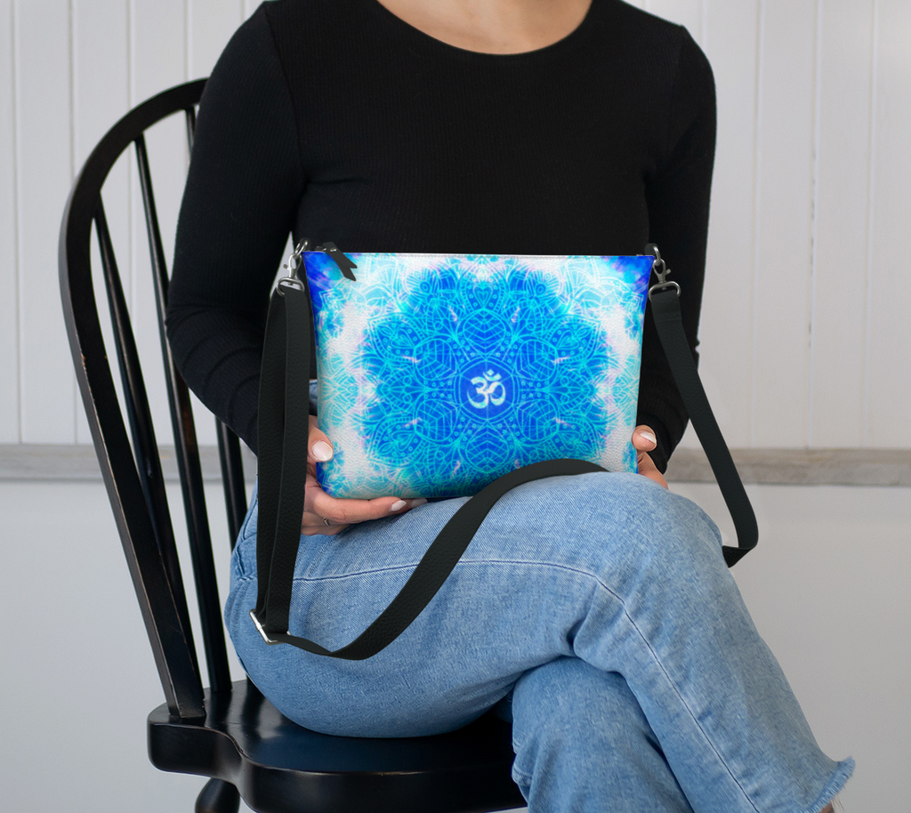 Amen Jin's Blue Sun Om Meditations Vegan Leather Crossbody Purse