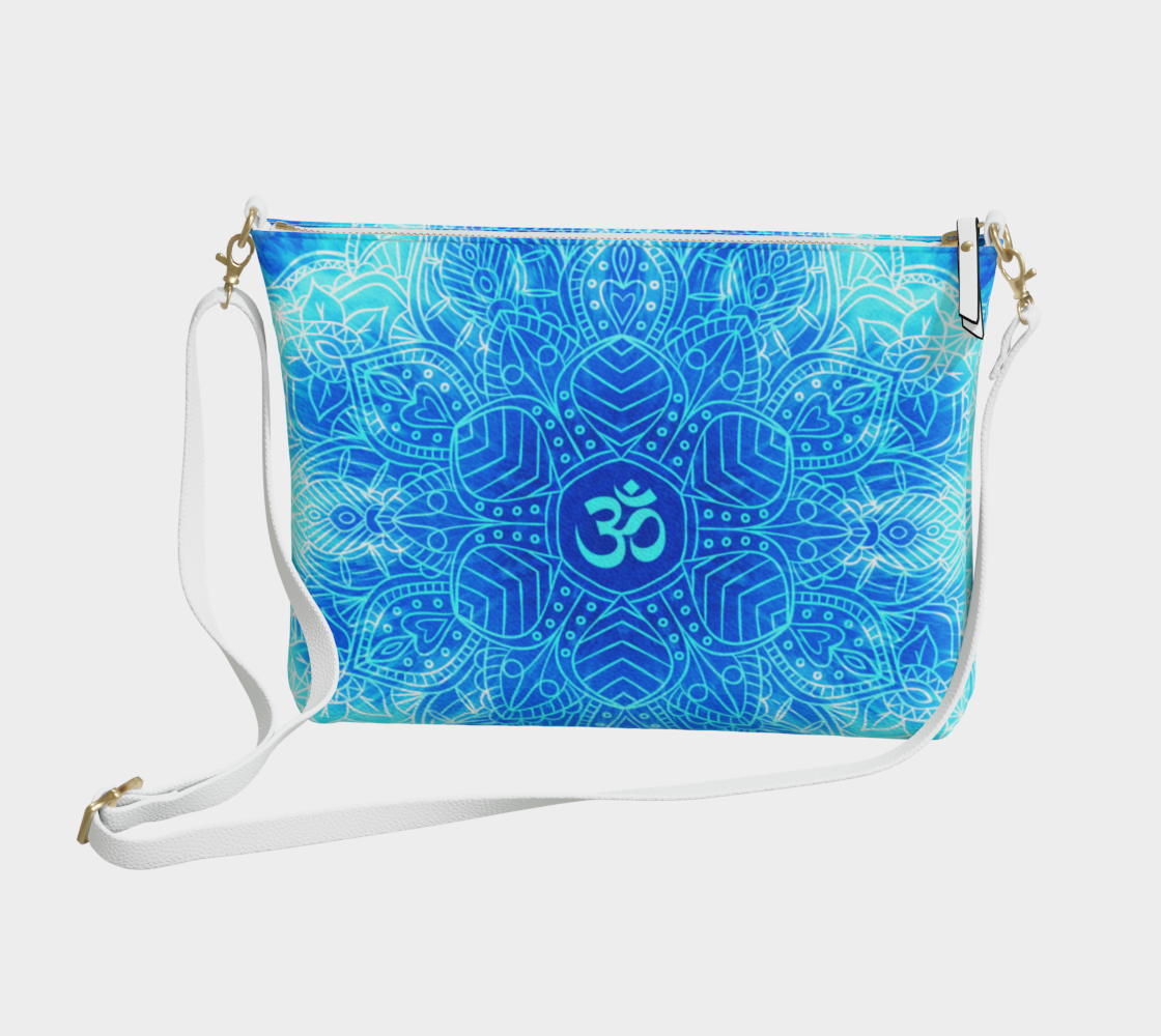 Amen Jin's Blue Fire Om Meditations Vegan Leather Crossbody Purse