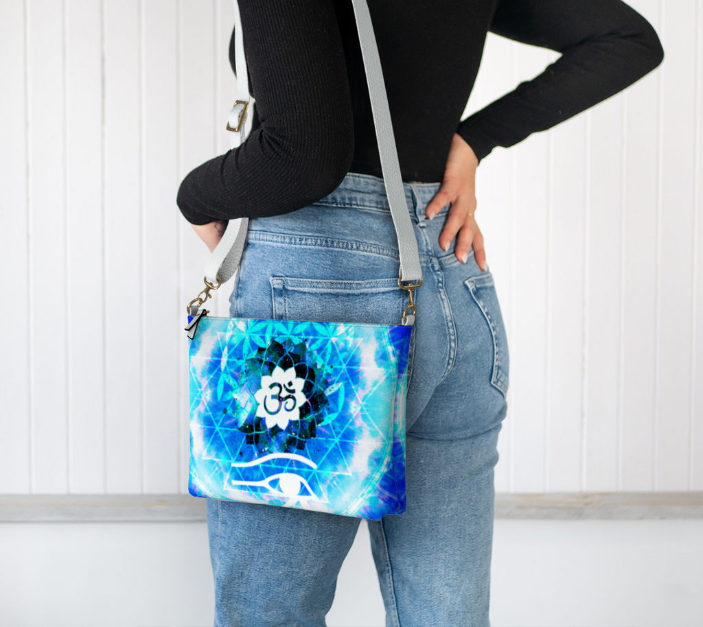 Amen Jin's Blue Sun Fairy Om Meditations Vegan Leather Crossbody Purse