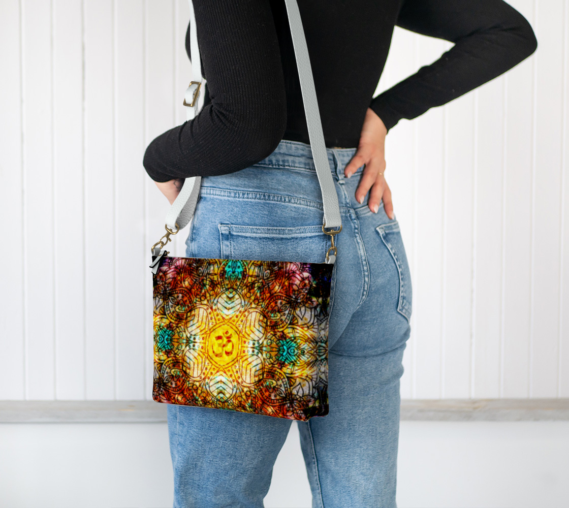 Amen Jin's Desires to Breathe Again Om Meditations Vegan Leather Crossbody Purse