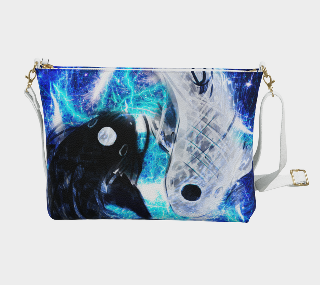 Katerina's Electric Dragon Fire Desires Koi Dreams Vegan Leather Crossbody Purse