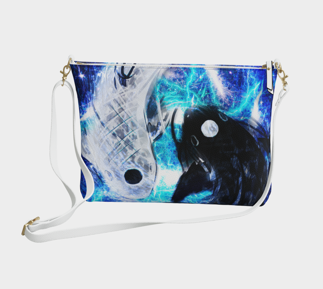 Katerina's Electric Dragon Fire Desires Koi Dreams Vegan Leather Crossbody Purse