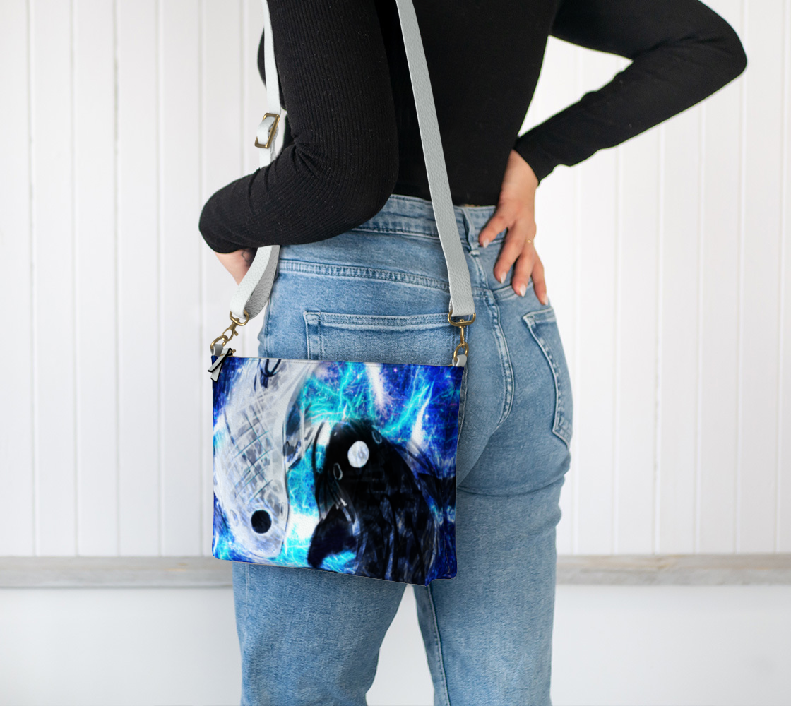 Katerina's Electric Dragon Fire Desires Koi Dreams Vegan Leather Crossbody Purse
