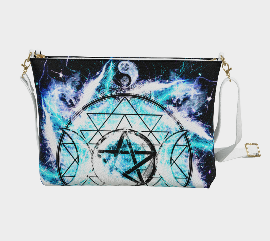 Katerina's Electric Dragon Fire Magickal Meditations Vegan Leather Crossbody Purse