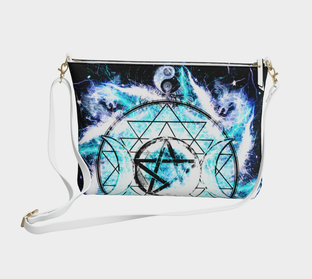 Katerina's Electric Dragon Fire Magickal Meditations Vegan Leather Crossbody Purse